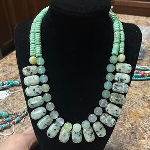Chic Multi-Stone Necklace with Green Accents